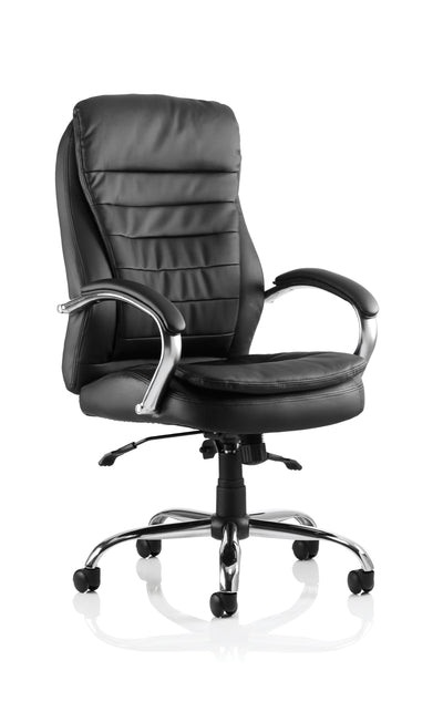 Rocky High Back Executive Black Leather Office Chair with Arms