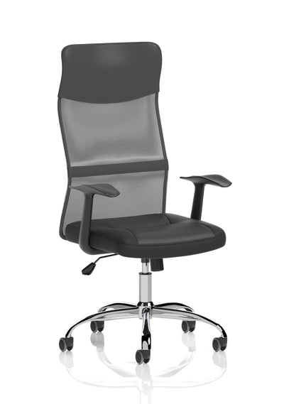 Vegalite High Mesh Back Black Executive Office Chair with Arms