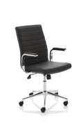 Ezra Medium Back Leather Executive Office Chair with Arms