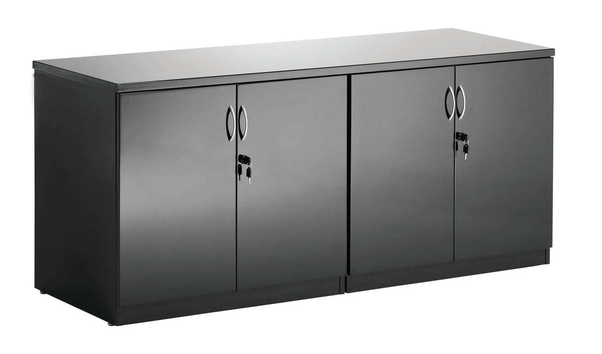 High Gloss Twin Cupboard With Credenza Top