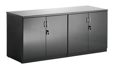 High Gloss Twin Cupboard With Credenza Top