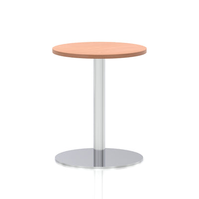 Italia Round Poseur Table Silver Leg