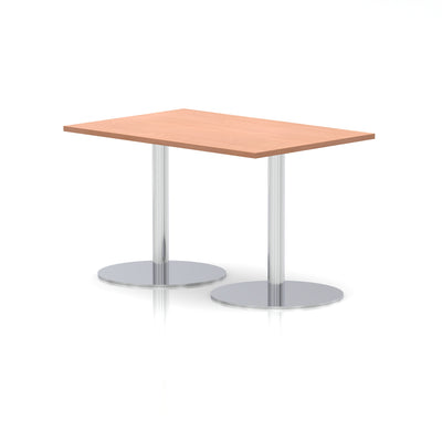 Italia Rectangular Poseur Table Silver Leg