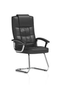 Moore Deluxe High Back Black Cantilever Visitor Chair with Arms